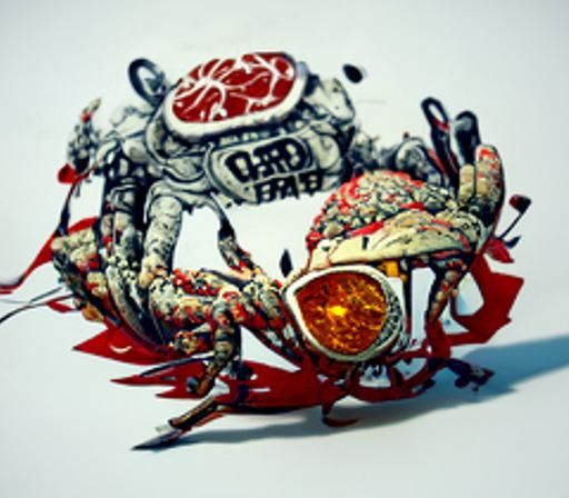 Colorful Crazy Crab in Grungy Digital Artwork Style