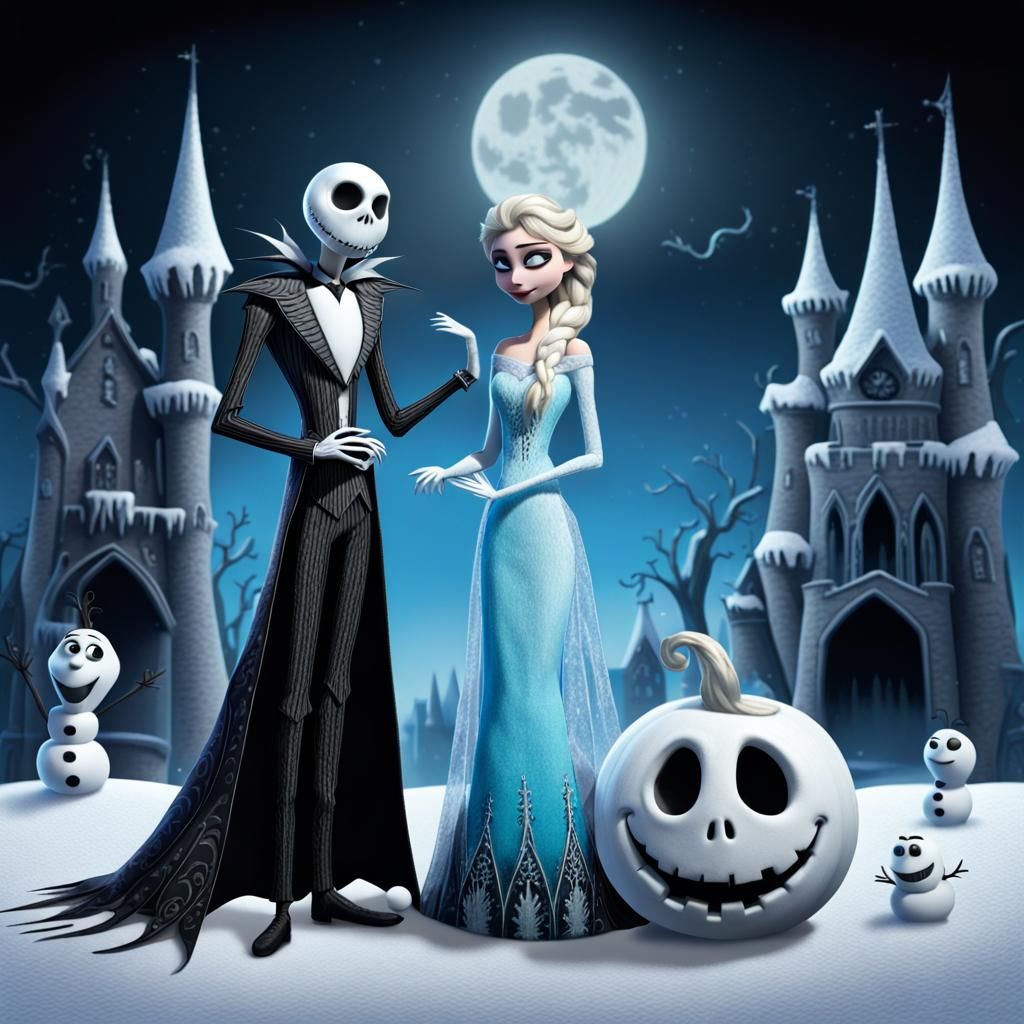 Halloween Town and Frozen Split Composition