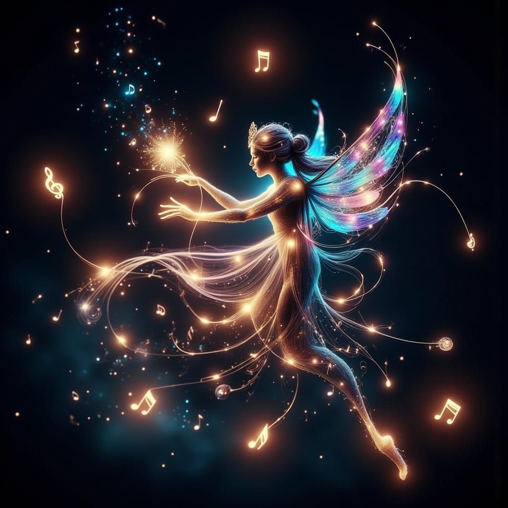 Ethereal Dreamscapes: Whimsical Pixies Dance Amidst Rainbow-...