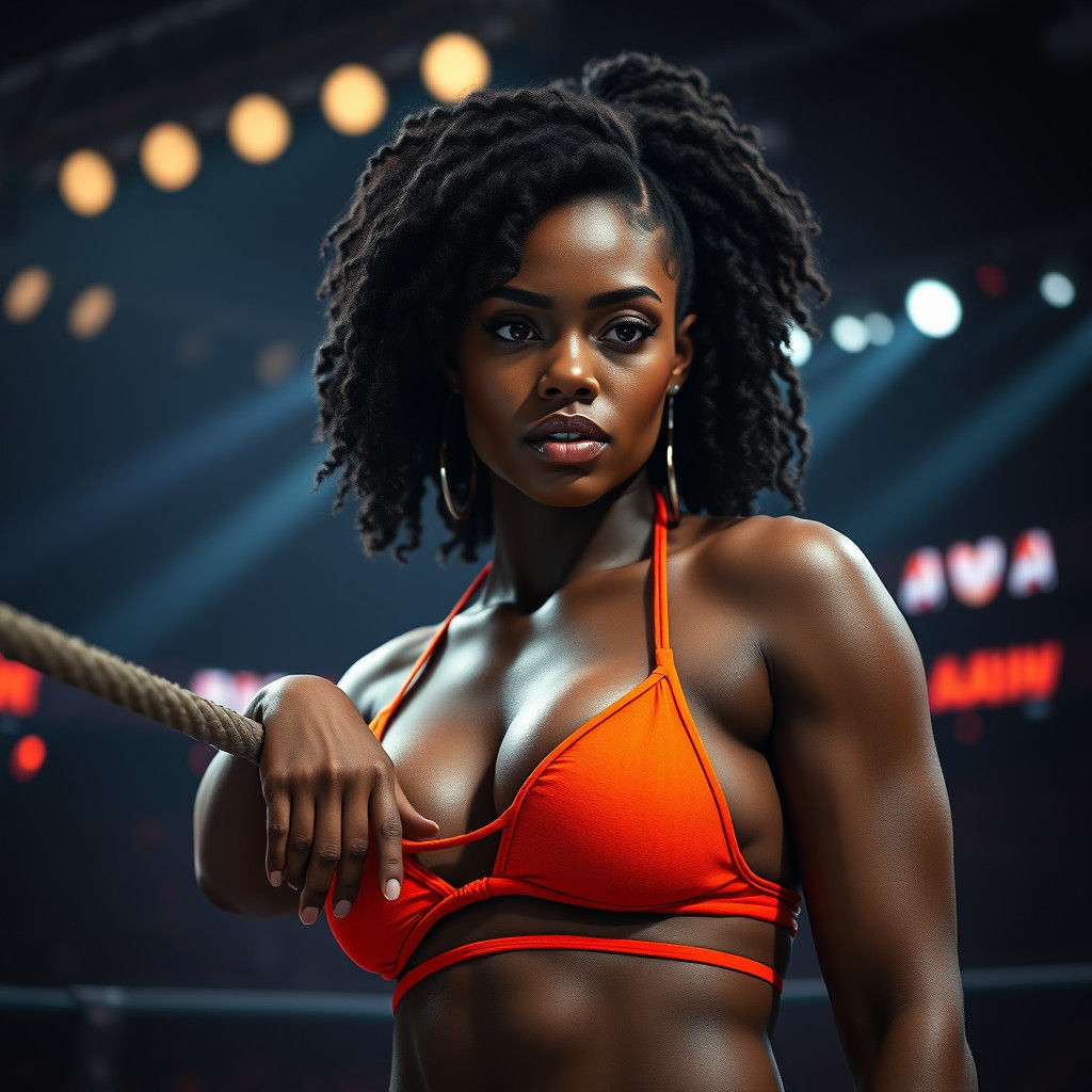 Professional Wrestler Portrait in Futuristic Style