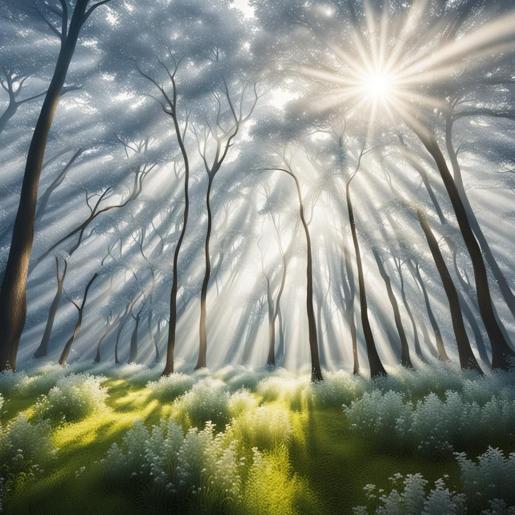 Diamond Tree Forest in Divine Light