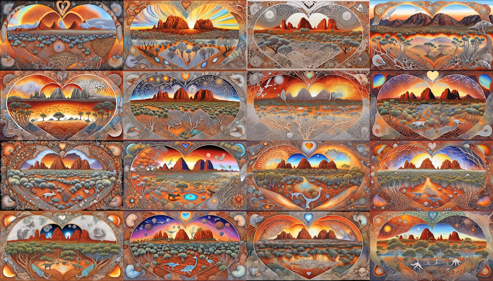 Australian Fauna and Flora Quantum Zentangle