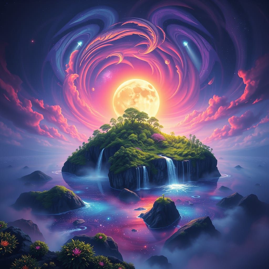 Fantastical Island in Cosmic Nebula