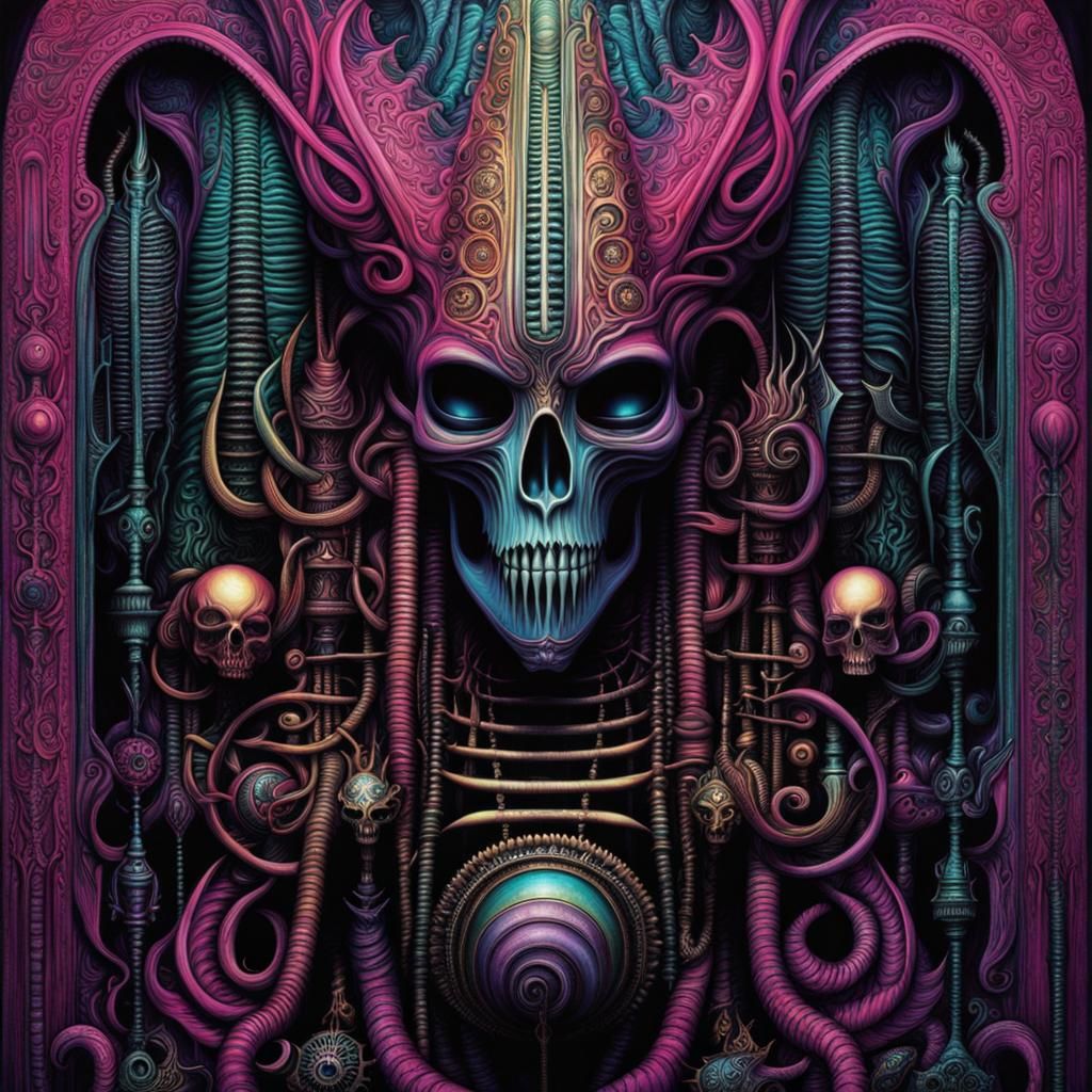 Giger-esque Eldritch Horror in Baroque Style