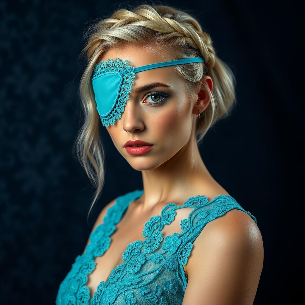 Dutch Woman in Turquoise Lace: Fine Art Portrait