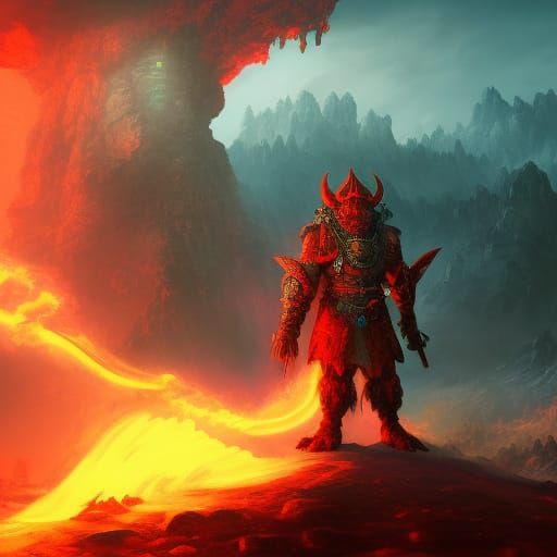 Ganon Orni in Hell: Detailed Matte Painting