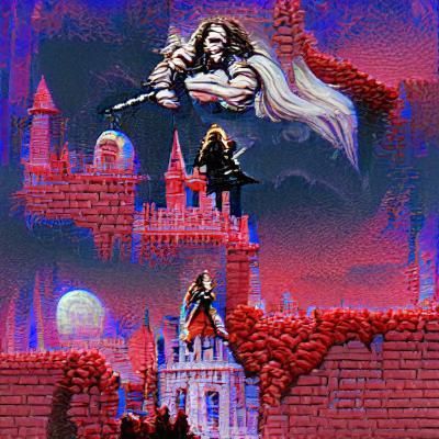 Gothic Castle at Night in Dark Fantasy Style