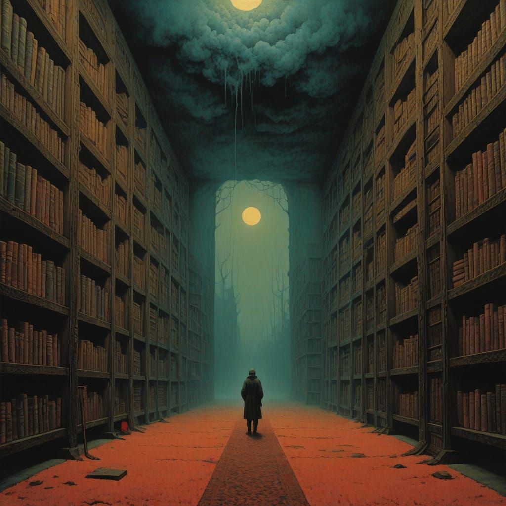 Ancient Scroll Unfurls in Mystic Library with Shifting, Radi...