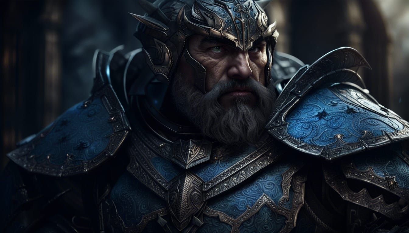 Dark Dwarf Knight in Daedric-Dwarf Armor