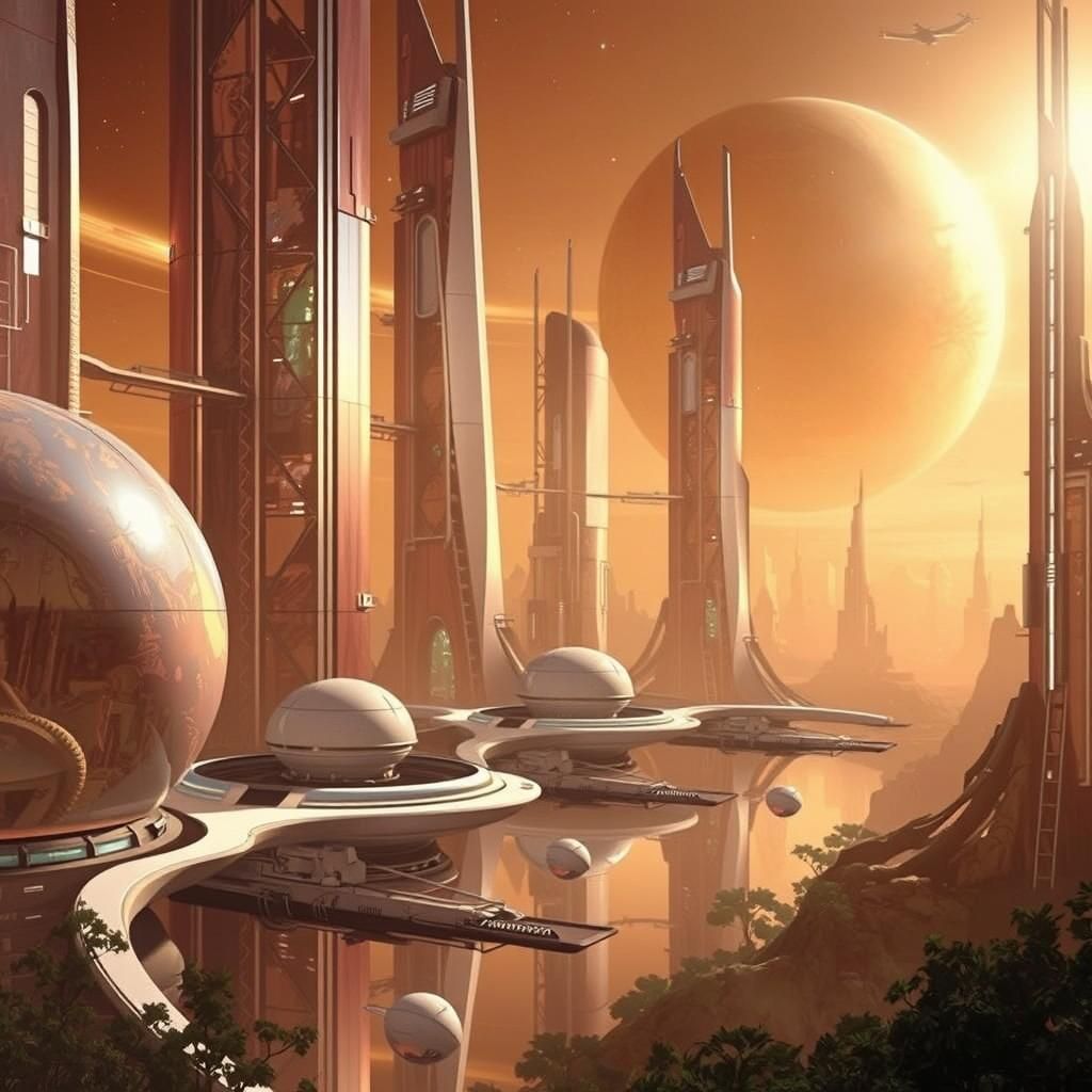 Futuristic City in Venus Atmosphere