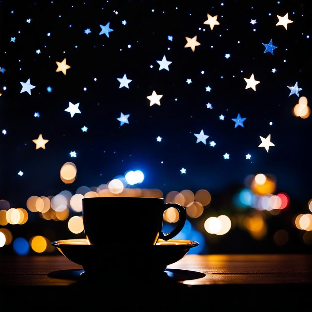 Nightcafe in Stars: A Celestial Wordscape