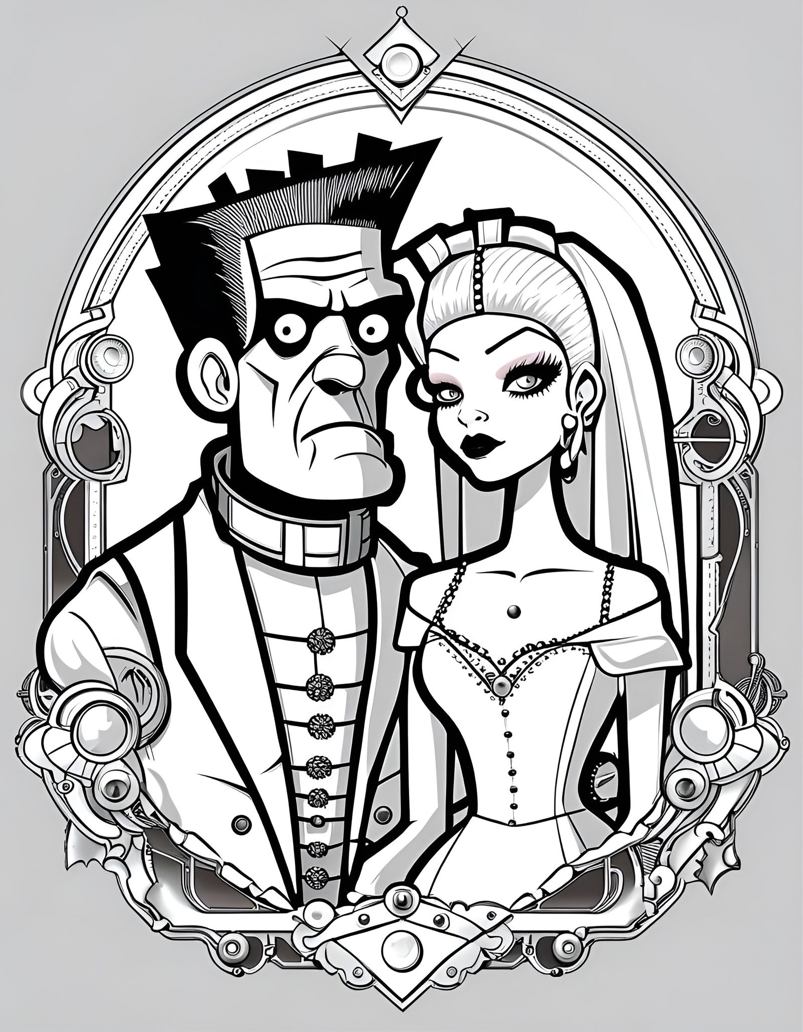 Classic Frankenstein Couple for Halloween