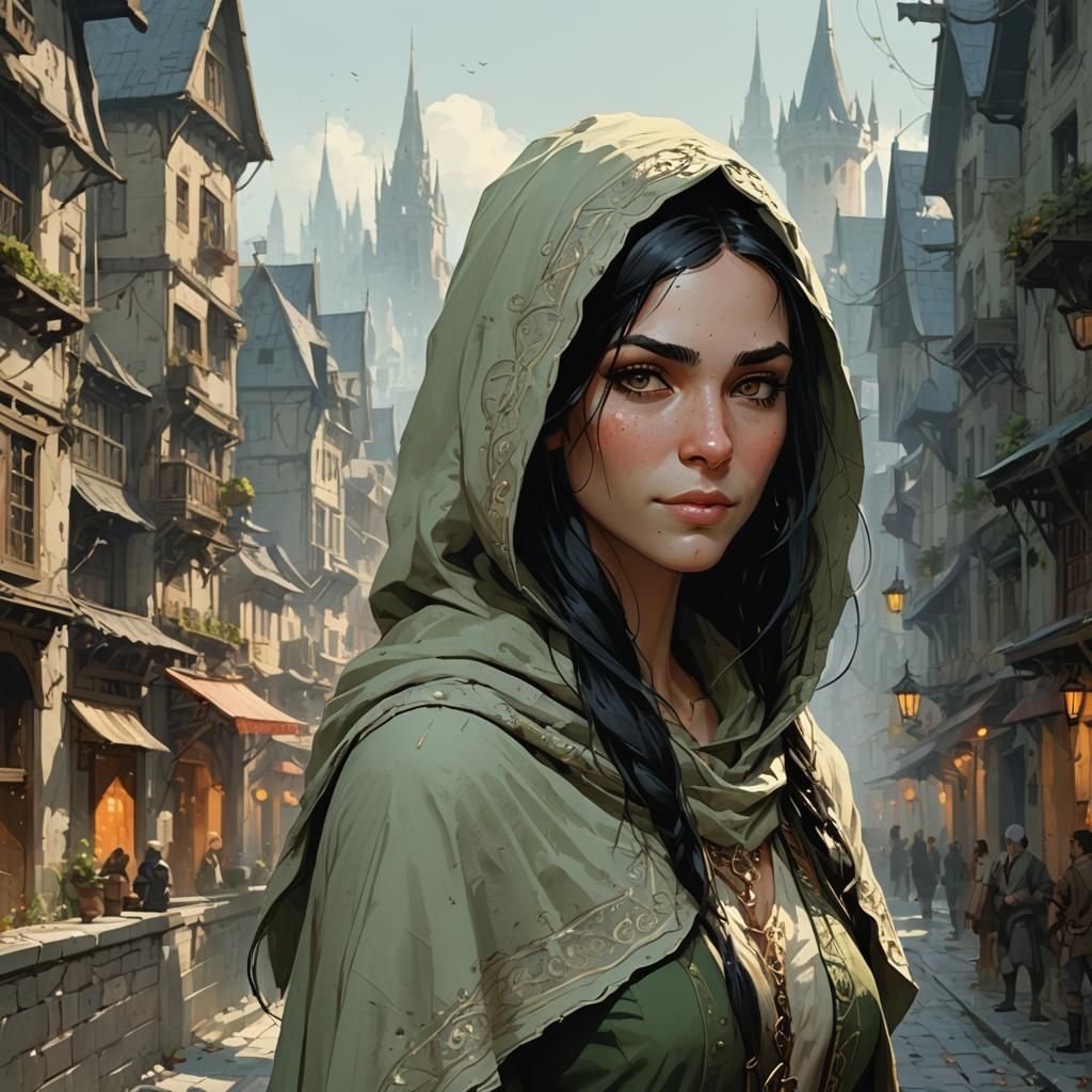 Ornate Portrait of a Female Elven Rogue