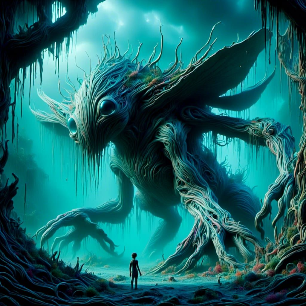 Underwater Atlantis on Giant Stingray, Wyland Style