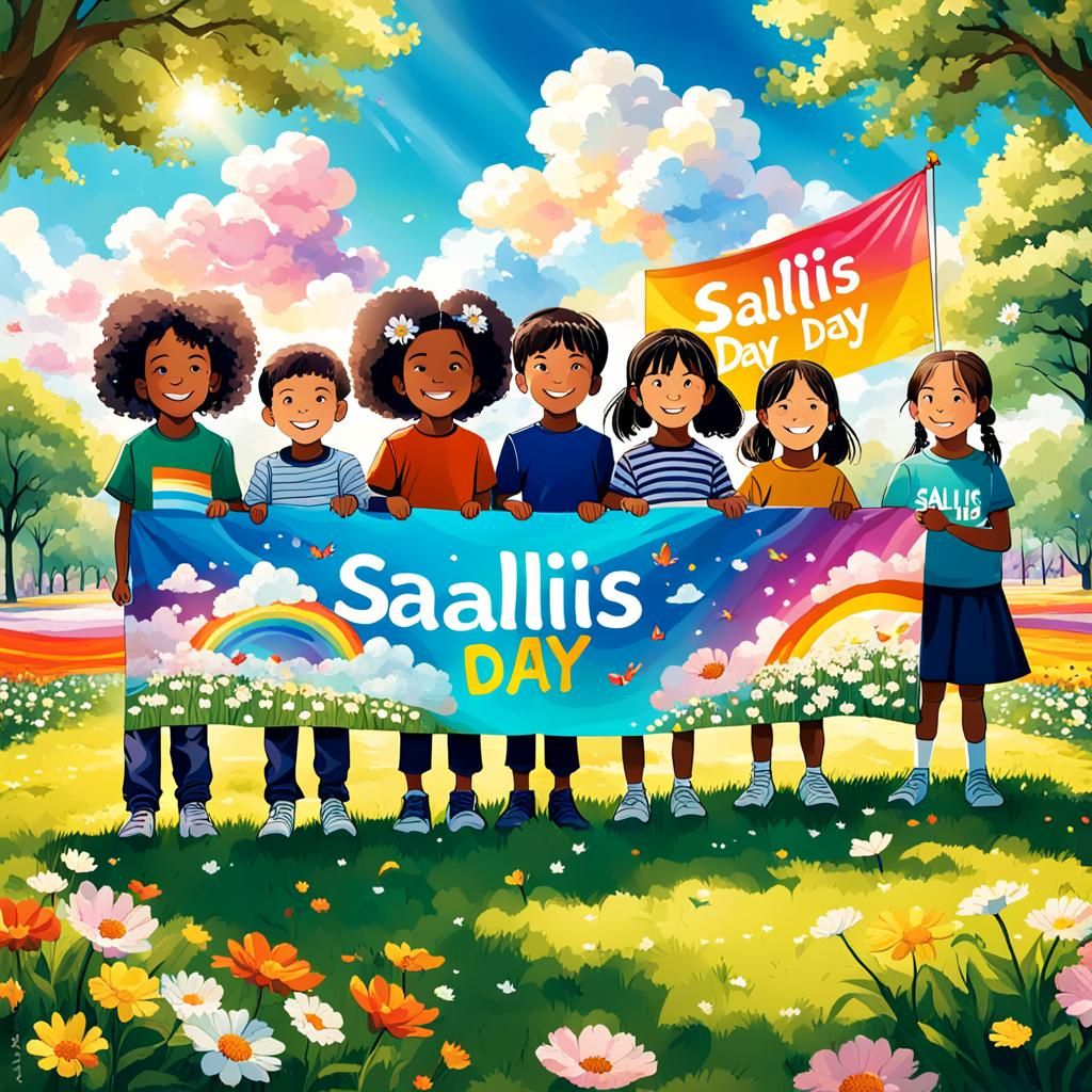 Children Celebrate Sallis Day in Flower Park