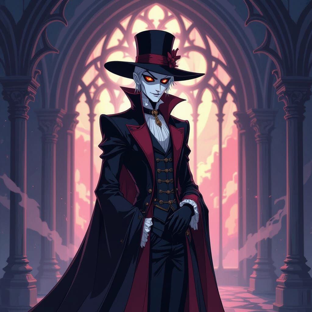 Nosferatu Anime Character in Gothic Setting