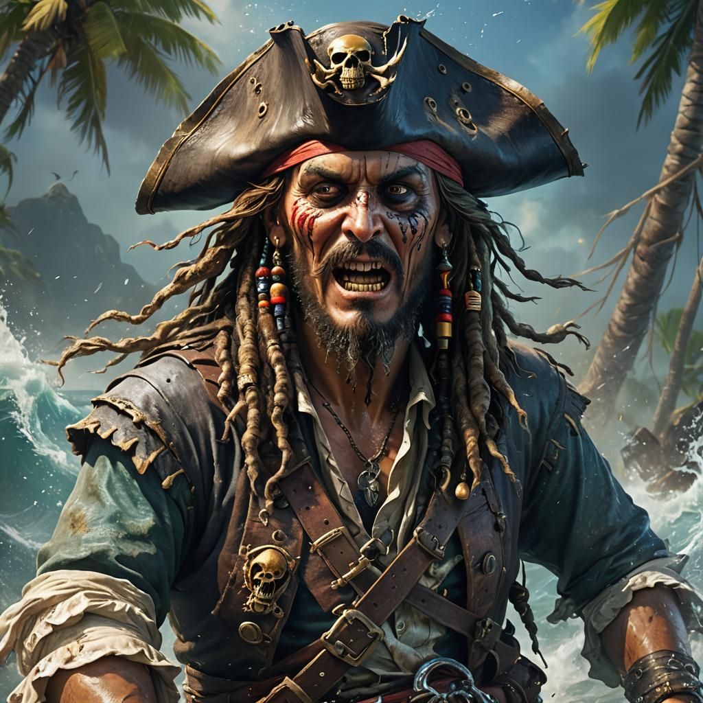 Caribbean Ghost Pirate Brought to Life: Hyperrealistic Art