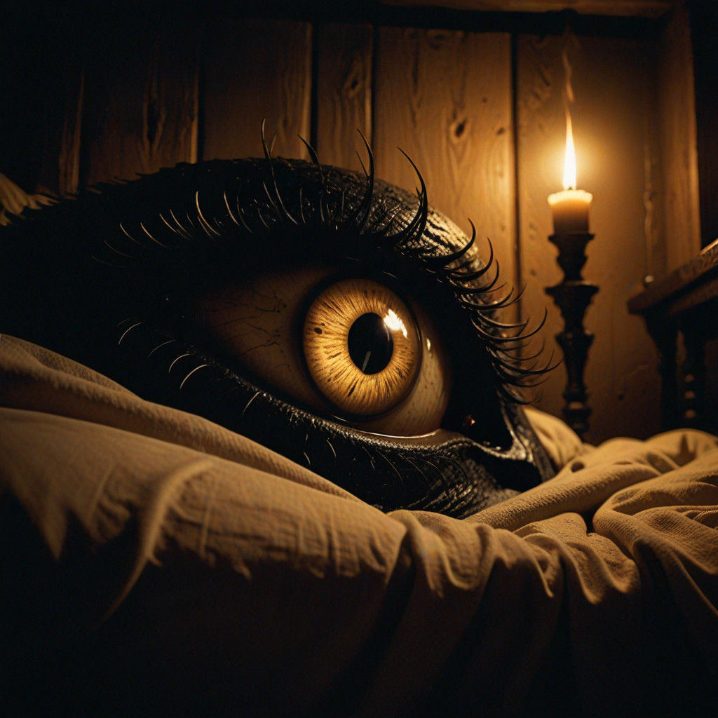 Macabre Eyes Emerge from Shadows in Dark Fantasy Scene