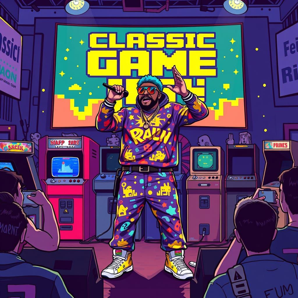 Megaran rapping at Classic Game Fest