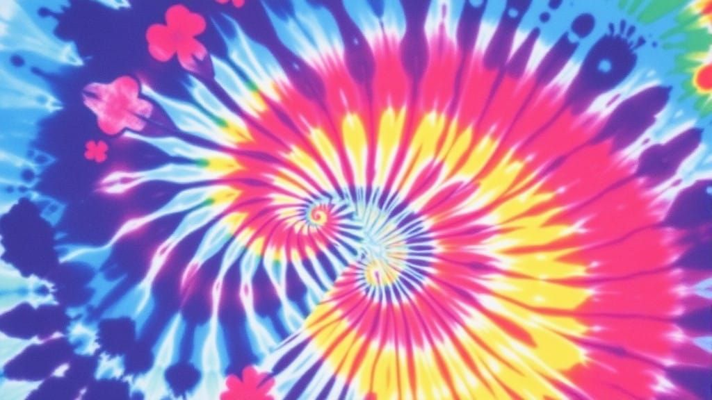Psychedelic Tie-Dye Experiment in Free-Flowing Expression