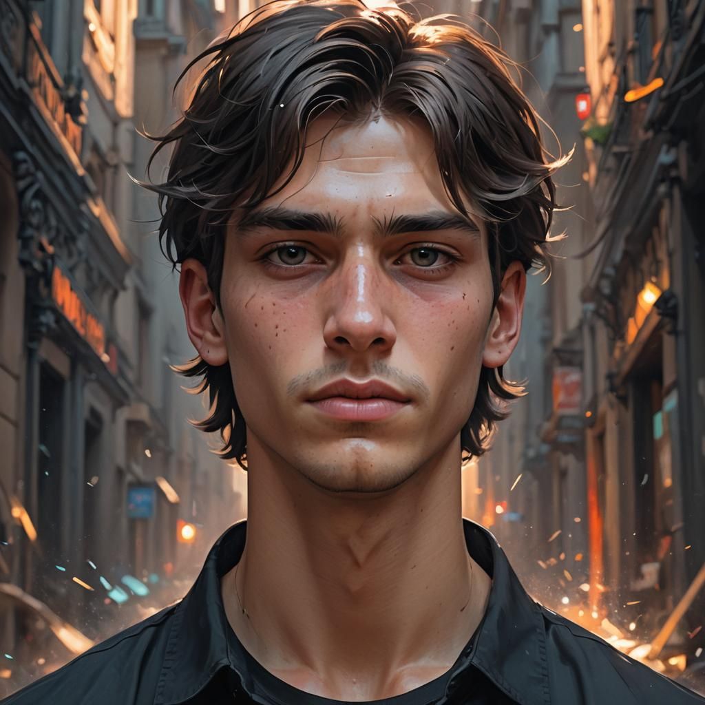 Detailed Portrait of Hungarian Teenager, Digital Art