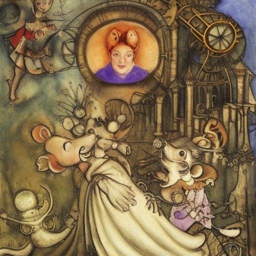 Steampunk Mouse in Winter Fairycore Fantasy