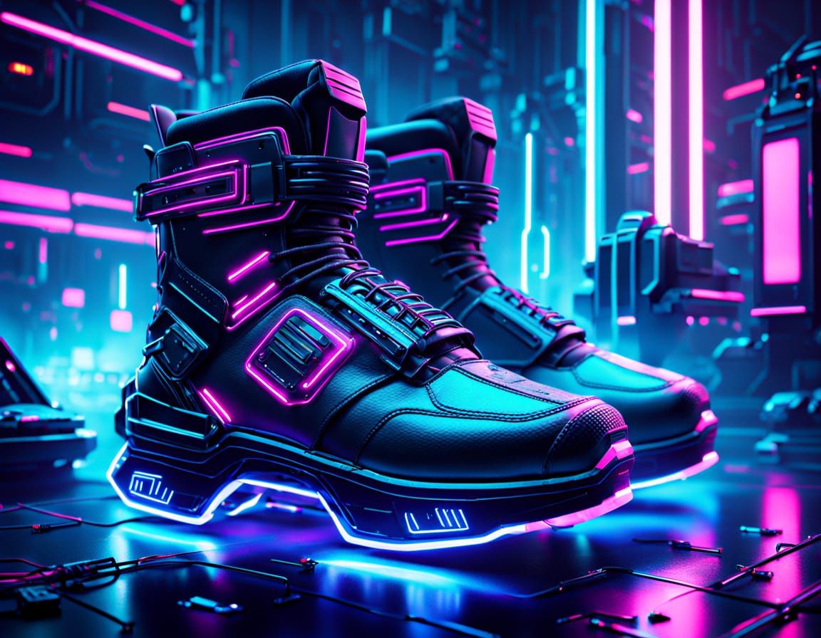 Cyberpunk Arc-Strider Boots Unleash Futuristic Fury