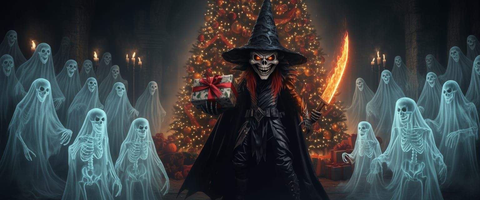 Sinister Monster Torching Christmas in Crypt