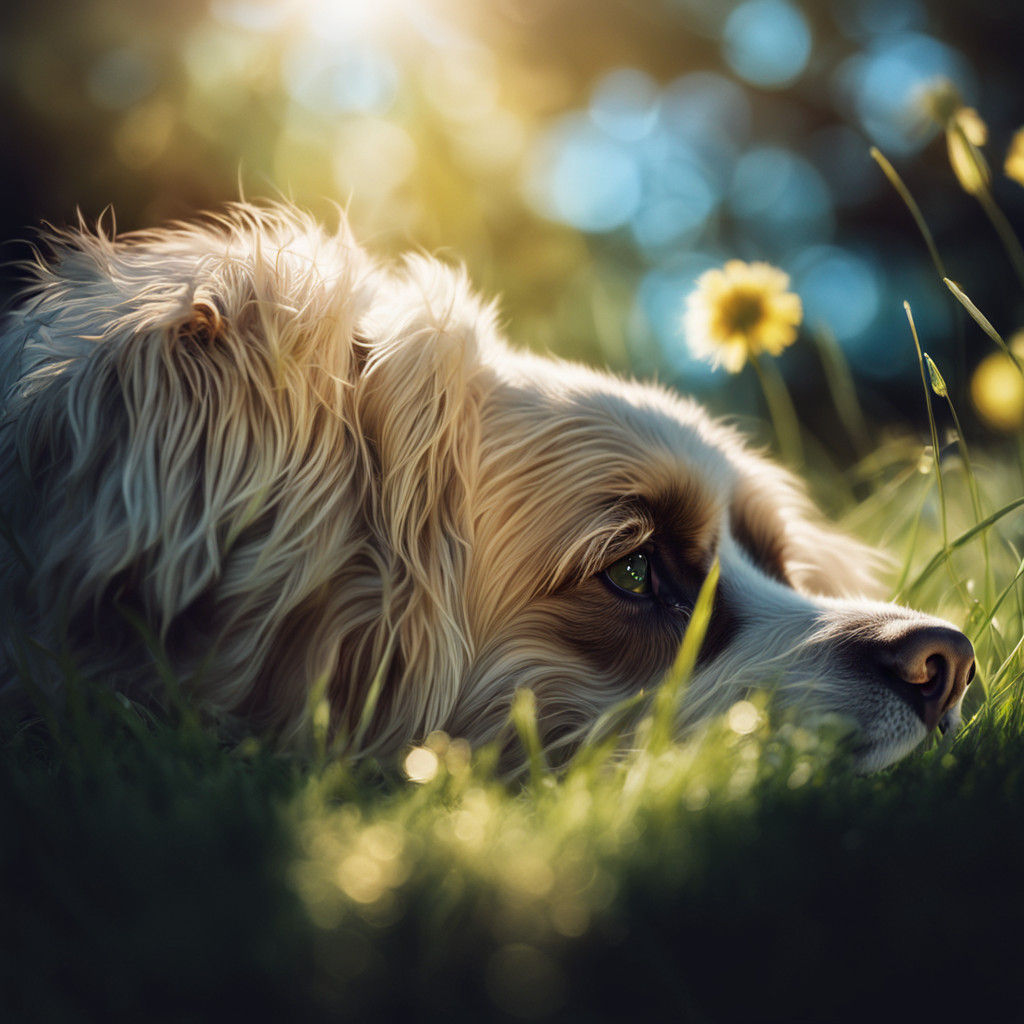 Photorealistic Dog Portrait in Vibrant Natural Light