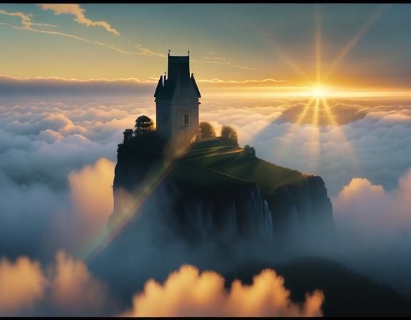 Coastal Sunset in Watercolour Impressionist Style