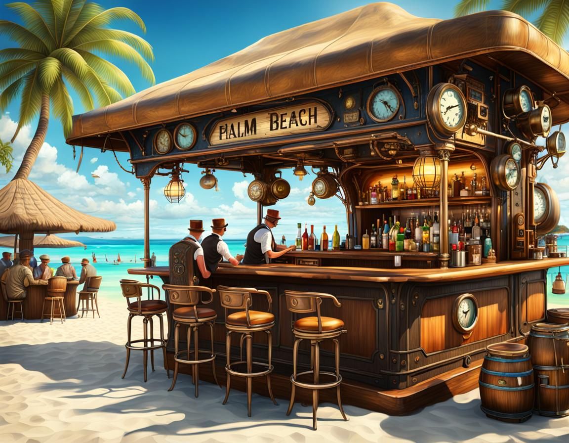 Steampunk Beach Bar in South Seas Paradise