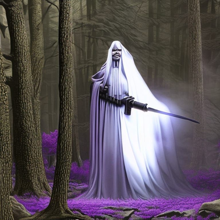 Ethereal Ghostly Apparition in Forest, Hyperrealism