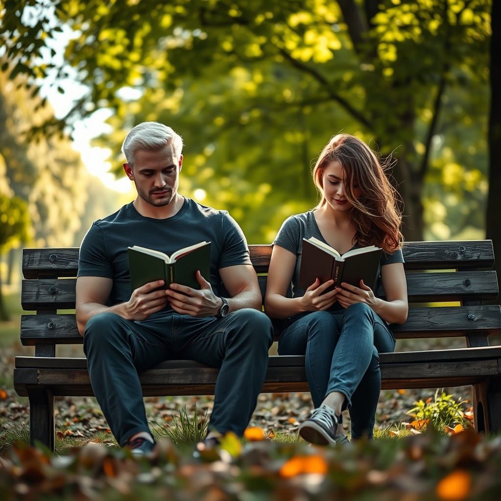 Serene Park Bench Moment in Photorealistic Detail
