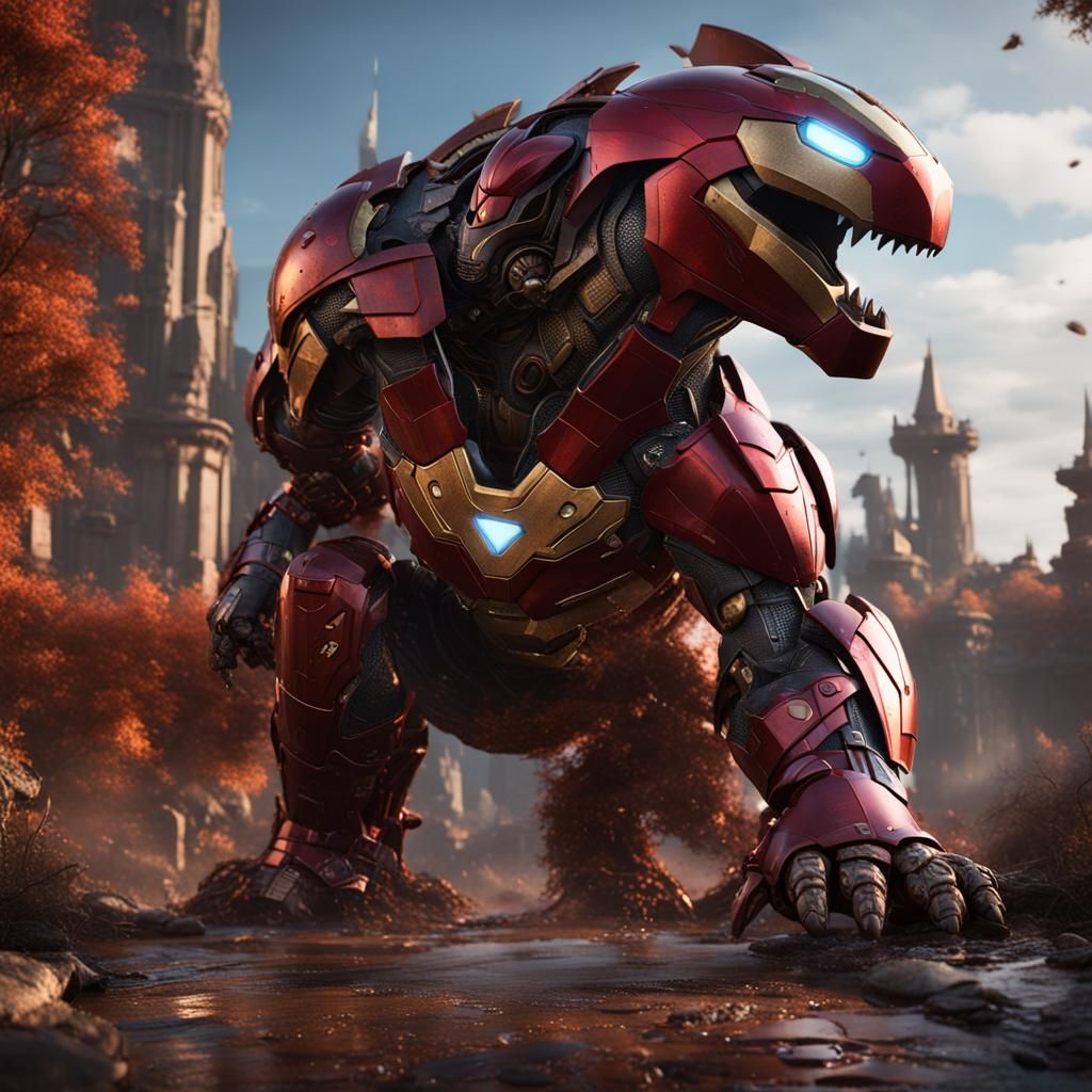 Toothless as Iron Man: Detailed Matte Painting