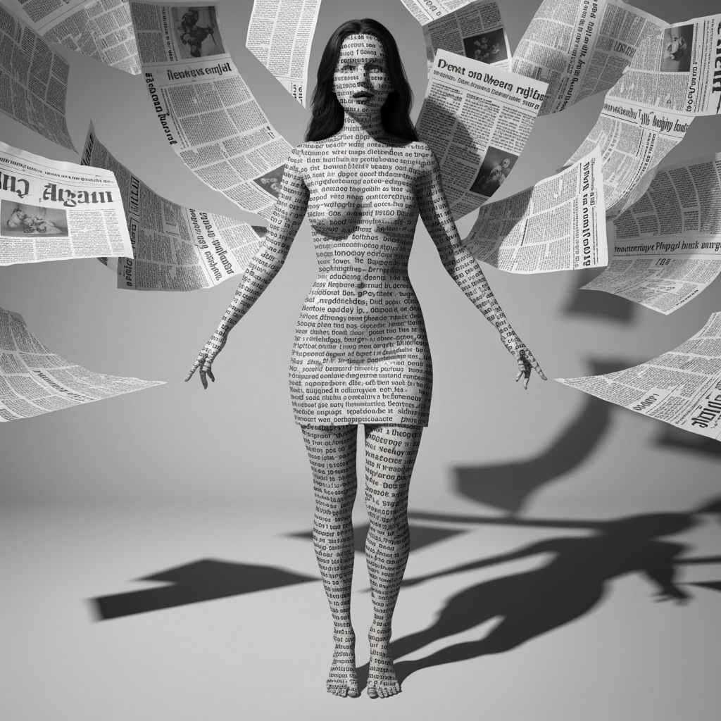 Newspaper Woman Flees World in Ghenie Style