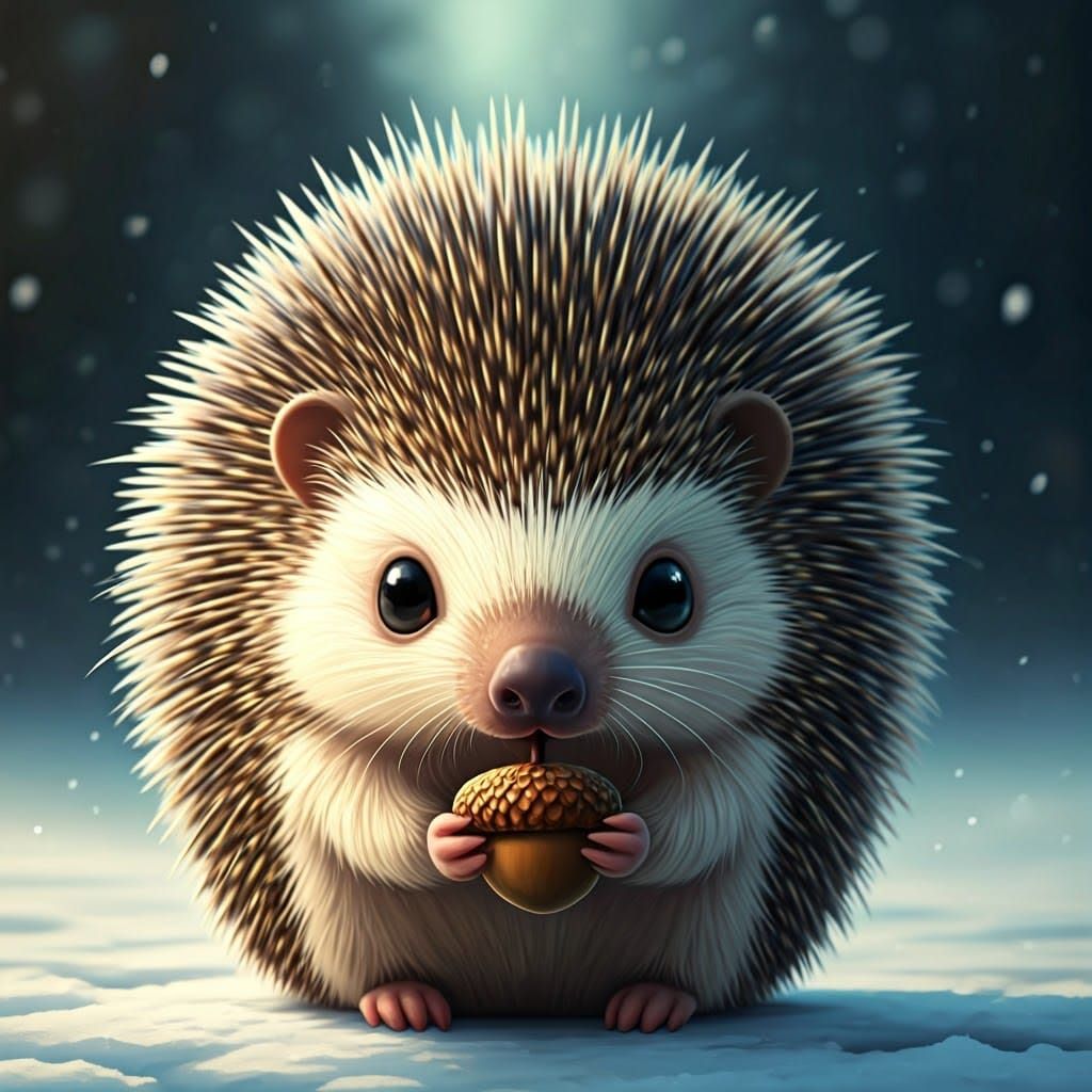 Majestic Chibi Porcupine Embarks on Whimsical Winter Adventu...