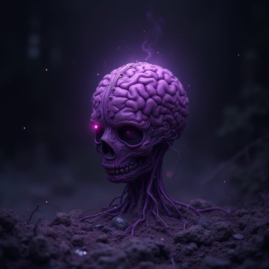 Technological Purple Brain in Biomechanical Style