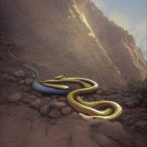 Realistic Snake Oil Painting in Gurney Style