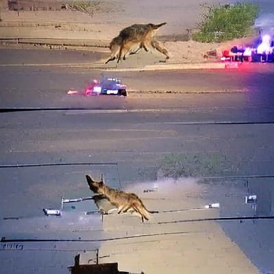 Coyote Committing a Crime: An AI Generated Image