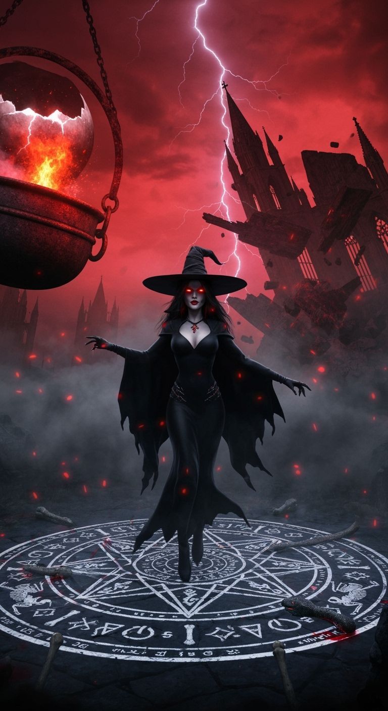 Vampire Witch Rises from Mist in Mythic Horror Animation