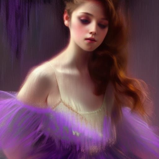 Ballerina Portrait in Edgar Degas Style