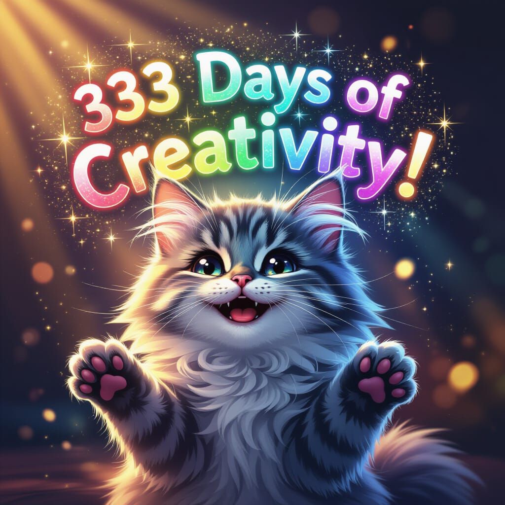 Chibi Cat Celebrates 333 Days of Creativity