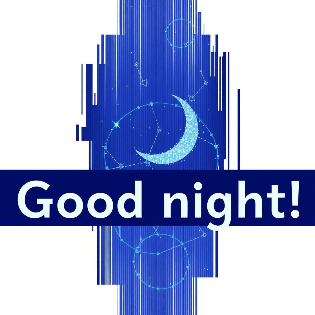 Abstract Constellation Art with "Good Night!" Message