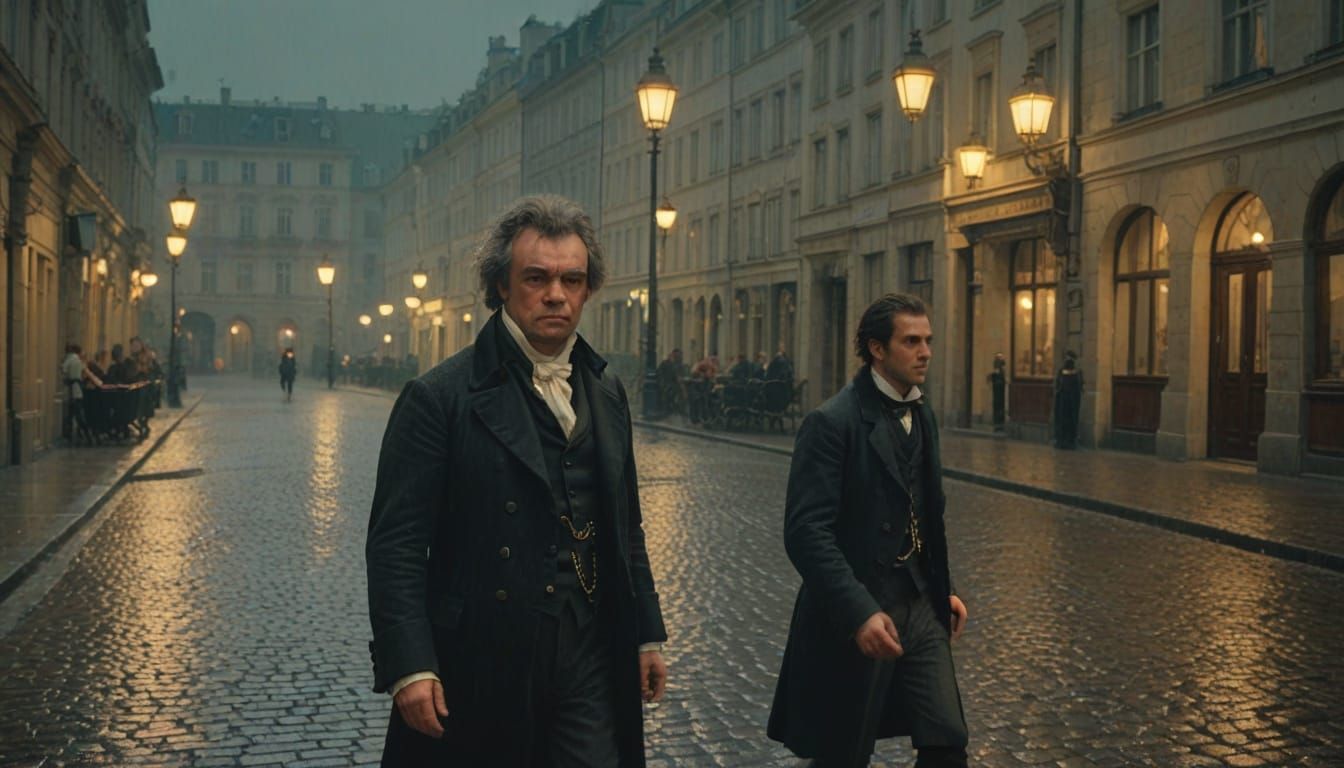 Beethoven in 18th Century Vienna: Cinematic Film Still