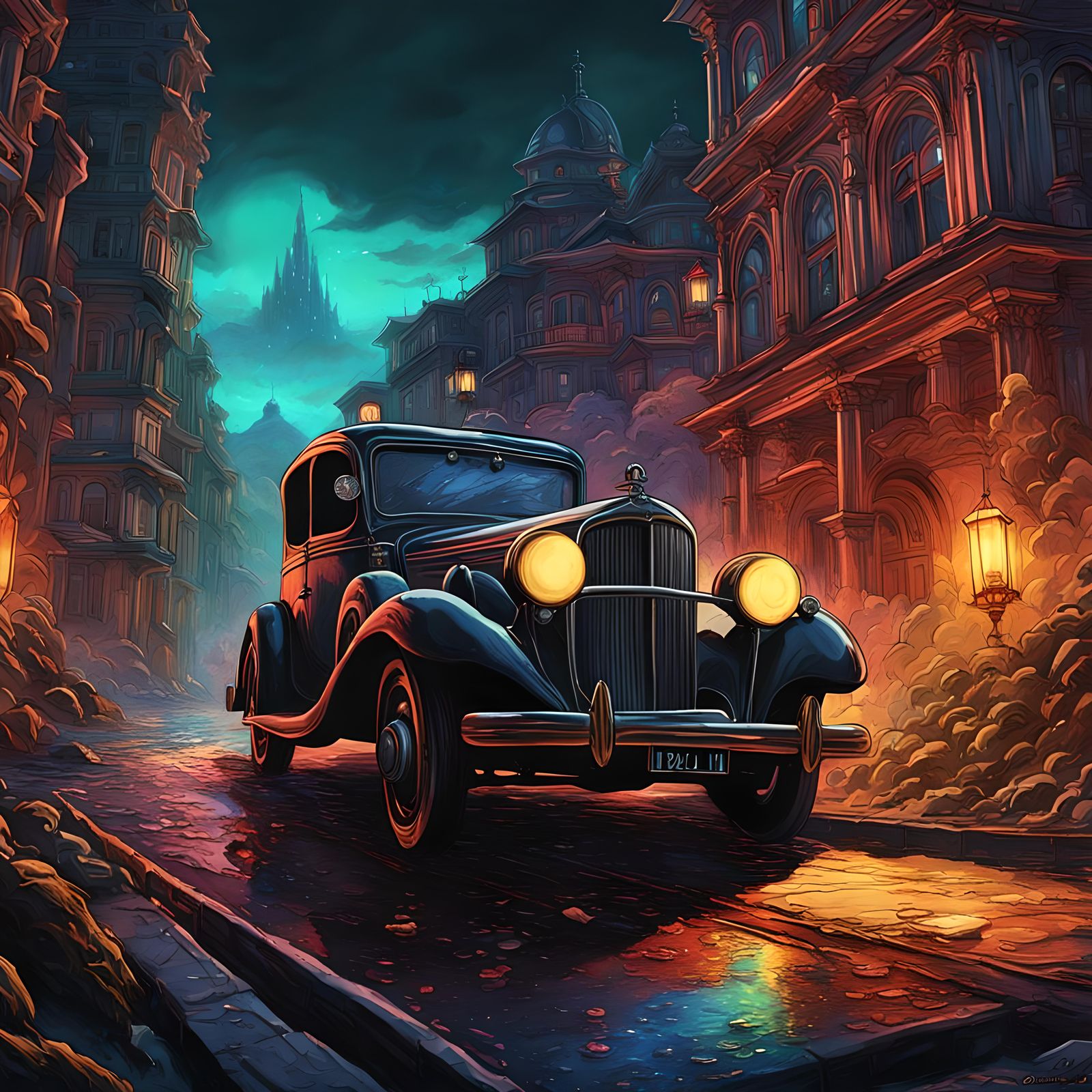 Epic Car Chase in Hellsing Comic Film Noir