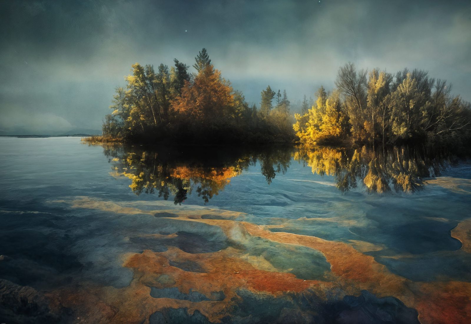 Golden Detailed Matte Painting in Ultrarealism