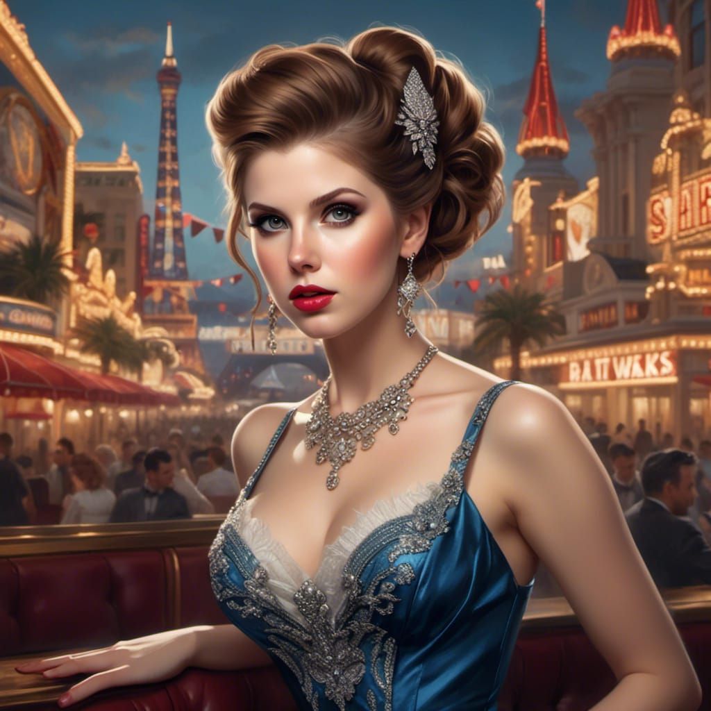 Anna Kendrick as Las Vegas Showgirl Portrait