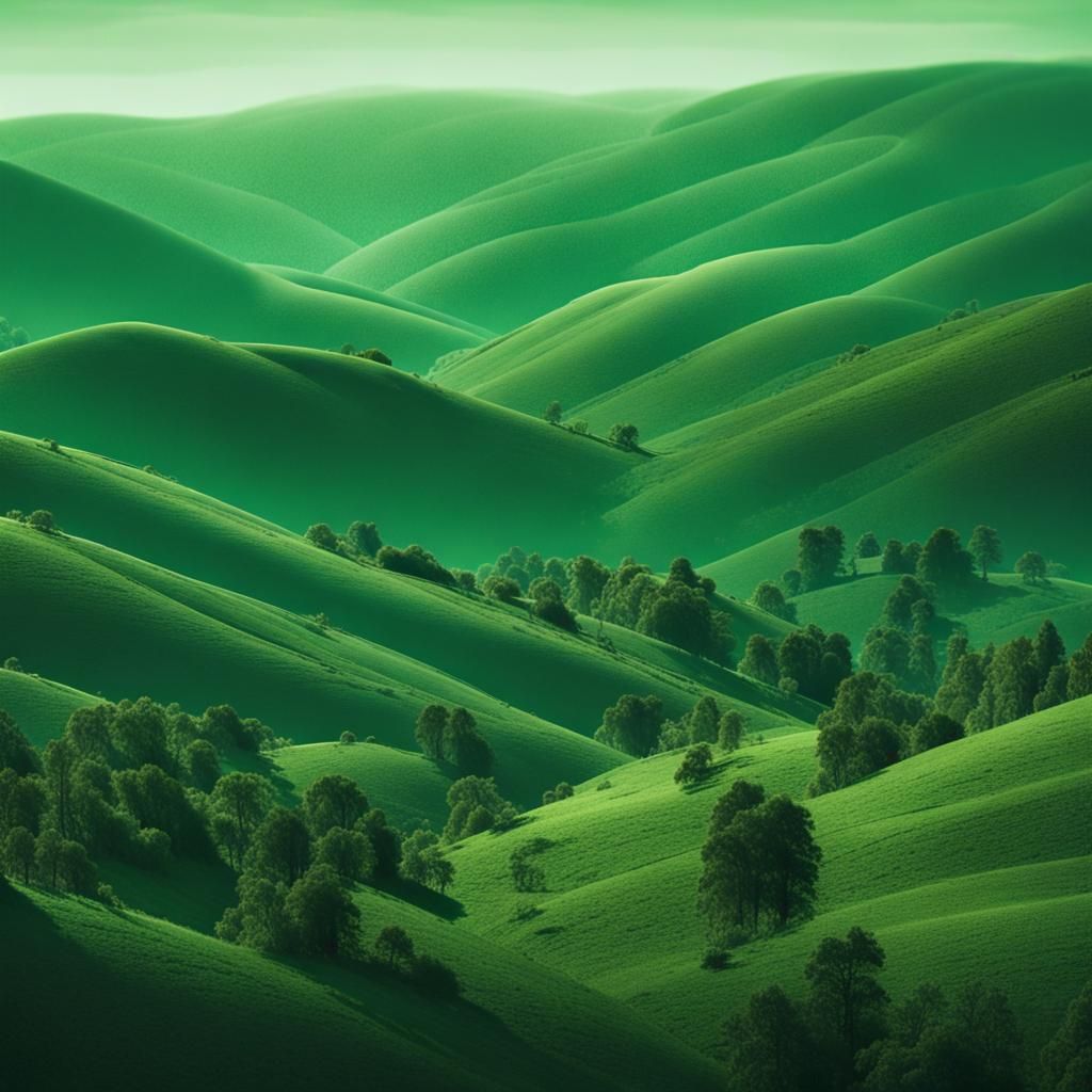 Lush Green Landscape in Cinematic Style
