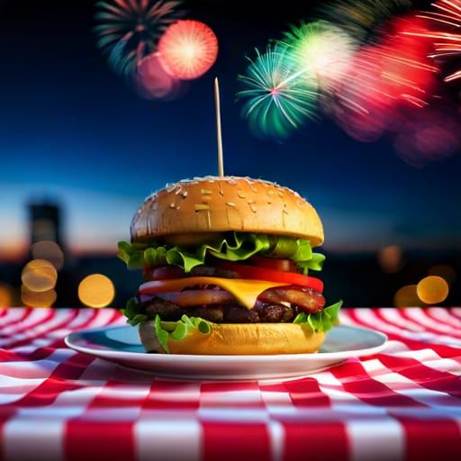 An American 4th of July Burger