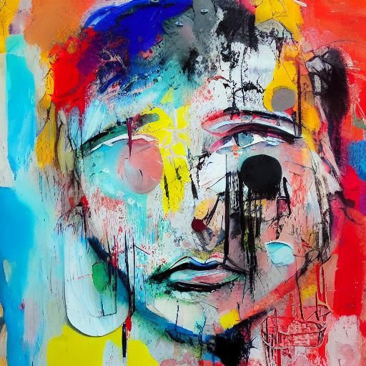 Ink Rabbit and Man: Abstract Expressionism in Mixed Media